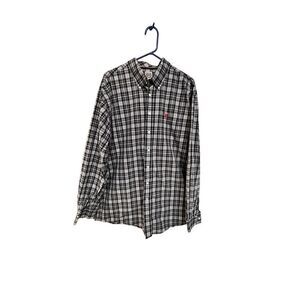 Cinch long sleeve blue plaid shirt size